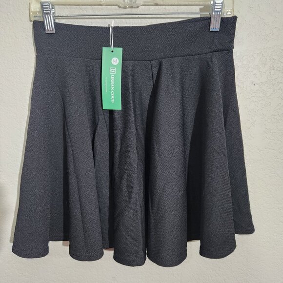 Urban Coco Dresses & Skirts - Urban Coco Pleated Flared Skater Skirt Medium Black